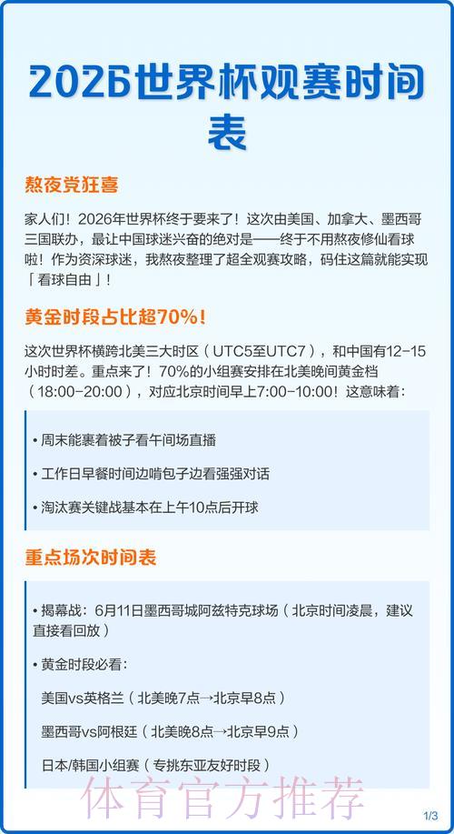 世界杯直播时间表：提前规划你的观赛日程