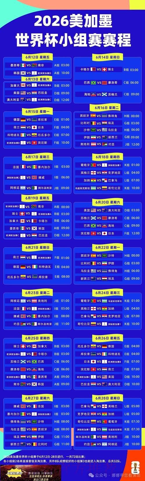 世界杯竞猜平台：提前掌握世界杯完整赛程安排